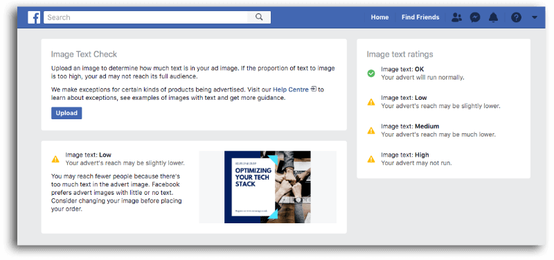 Facebook Image Text Checker