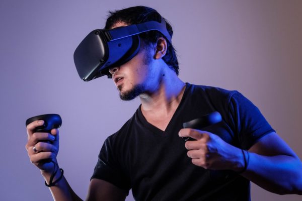 Man using VR headset