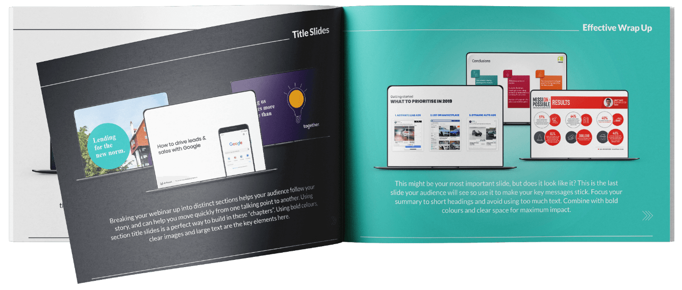 Printed webinar design book